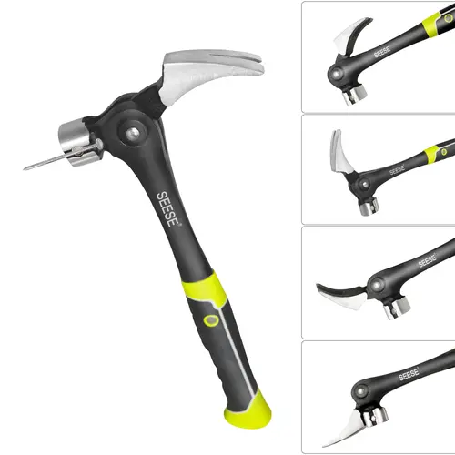 SEESE Steel 16 oz. Indexing Claw Hammer with Comfortable Cushion Grip Handle Holiday gifts