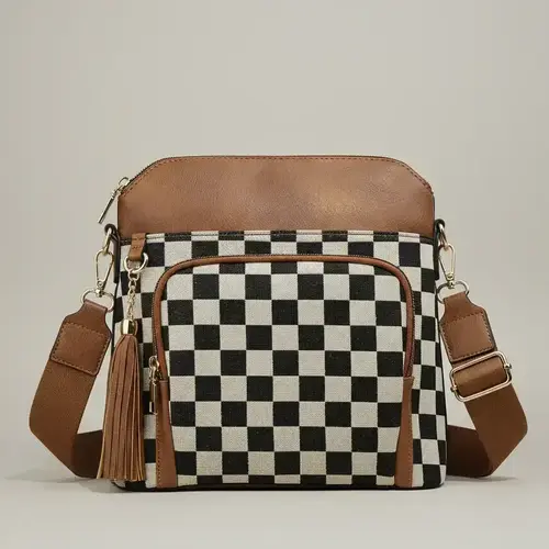 Women's Fashionable Plaid Pattern Shoulder Bag, Fashionable Patterned Bag, Casual Versatile Shoulder Bag for Daily Used, Trendy All-match Commuter Bag
