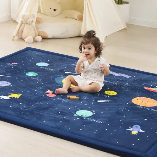 [Summervibes] PaPaMat 1.3" Thick Plush Baby Play Mat – Memory Foam Splash Game Mats for Crawling & Playroom Use, Non-Slip & Shock-Absorbing outdoorfun