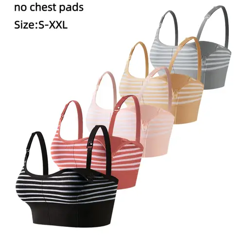 Striped Pattern Maternity Nursing Bra, Adjustable Strap Soft Support Nursing Bra, Maternity Underwear for All Seasons, Pregnancy Maternity Bra, Supportive Nursing Underwear, Pregnancy Nursing Bras