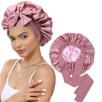 Double Layer Silk Bonnet for Haircare - Smooth, Soft Sleeping Cap with Elastic Tie Band for Curly Hair, Mother's Day Gift