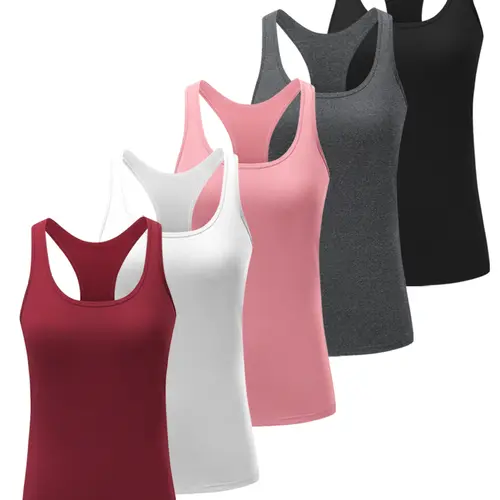 5 Pack Workout Tank Tops for Women, Athletic Racerback Sports Tank Tops, Compression Sleeveless Dry Fit Shirts summerwins,travel essentials,camping essentials