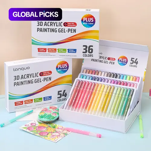 3D Acrylic Paint Pens, 1 Box Quick-Drying 1.0 mm Acrylic Gel Pen for Graffiti Painting, Note-Taking and Greeting Cards, Acrylic Markers for Marking, Coloring and Outlining, Art Supplies, Art Materials #GLOBAL PICKS