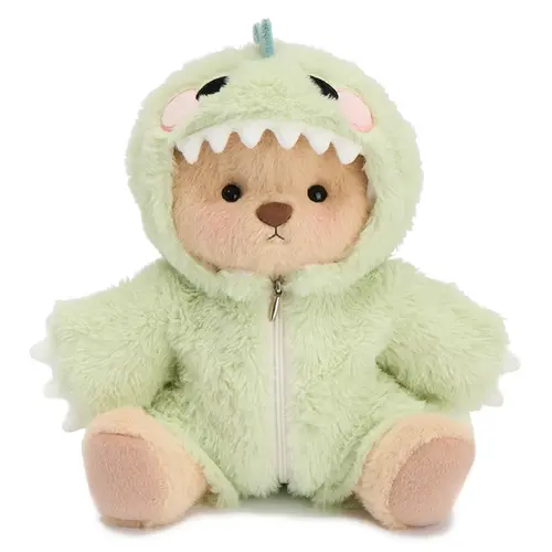 Getahug Dinosaur Teddybear Stuffed Animal - 5 Moveable Joints, Changeable Outfit Set, Durable Soft Fluffy Pink & Green Dino Plushies, Huggable Stuffy Stuffies, Kids Toys Gift for Dino Lovers Collectors