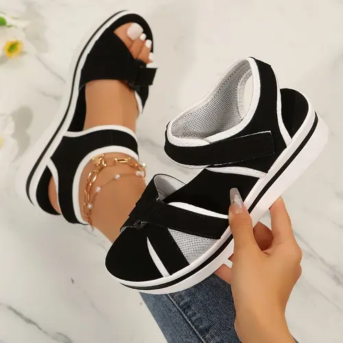 Women's Wedge Heel Platform Sandals Slip-on Design Casual Comfortable SlidesSuitable For All Seasons Springfresh Comfy Footwear