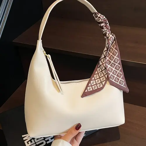 Women's Solid Color Bag, Fashionable Pu Tote Satchel PU Leather Everyday Shoulder Bag for Work & Daily Used, Casual Trendy Versatile High-quality Daily Commuting Bag, Handbag Shoulder Bag, Fashion Bags