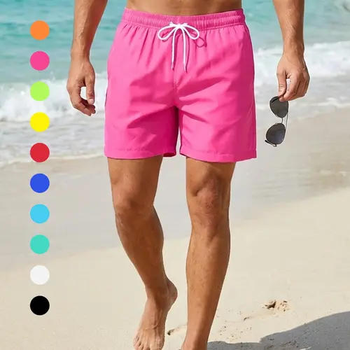 Men's Summer Beach Shorts with Pockets, Casual Swim Shorts with Mesh Brief Lining, Breathable Swimwear, Bathing Suit, Swim Trunks, Summer Swim Bottoms, Swimsuit Shorts, Pockets Swimming Shorts
