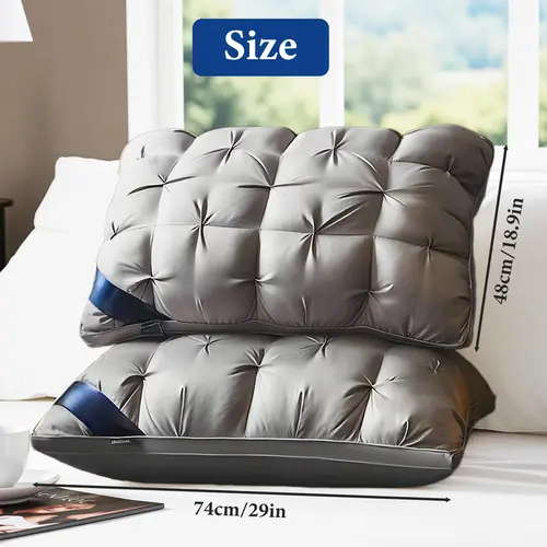 Bepatio 2-Piece 5-Star Hotel Quality Pillows for Sleeping - 900g Ultra-Fluffy Down Alternative Fill, Full/Queen Size, Cooling Bedding, Neck Care, Seth Pillow, Christmas Gift Idea