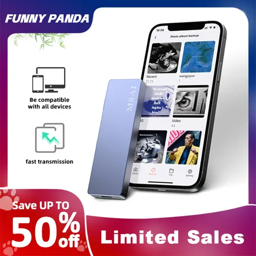 FunnyPanda 1TB USB 3.0 External Storage Stick Flash Drive - 1tb of space, USB 3.0 fast move, foldable design, easy connectivity, portable phone storage flash drive for iPhone+Android use, compatible with PC & Mac