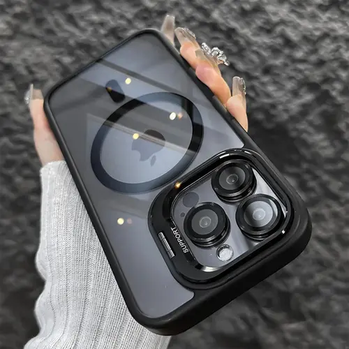 Magnetic MagSafe Smartphone Cover & Casing, Polycarbonate Shockproof Hard Back with Camera Lens Protection, Invisible Kickstand & Wireless Charging Support for iPhone 11/12/13/14/15/16 Pro Max/17, Mobile Phone Accessory #MothersDayGift summervibes, Device