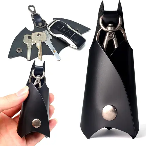 Bat Leather Keychain Car Key, Bat Shape, Key Chain Case, for Men Women Boyfriend Gifts, Leather Fashion Pop Keys Ring Cover Holder