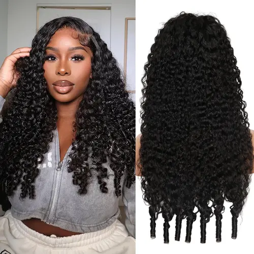 Lemoda Hair 13x6 Full Lace Wigs 200% Density Human Hair 13X4 Lace Frontal Burmese Curly Wig for Black Women Wet and Wavy Pre Plucked Transparent Lace Frontal 100% Human Hair Wigs with Spiral End Natural Color