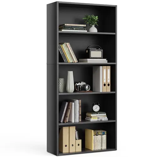 Sweetcrispy Industrial Bookcase - 53 in Tall Floor Standing Open Storage Furniture, Antitip Safe Organization for Living Room Furniture, Apartment Use, Home Office