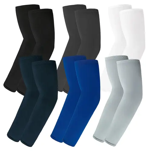 Unisex Elbow-Length UPF 50 UV Sun Protection Sleeves, Cooling Effect Stretch Fabric Compression Elastic Fit for Multi-Sports, Outdoor Activities