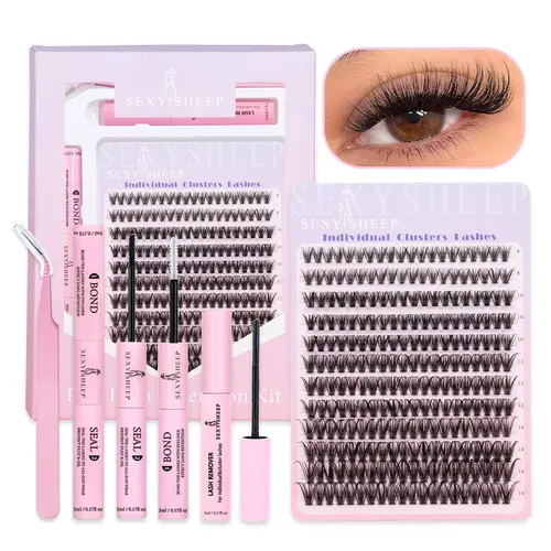 Mixed-Length False Eyelashes Kit, Natural-Look Eyelash Extensions, DIY Lash Kit for Eye Makeup Accessories for Women & Girls, Individual False Eyelash, Individual Fake Eyelashes, Cosmetic False Lashes