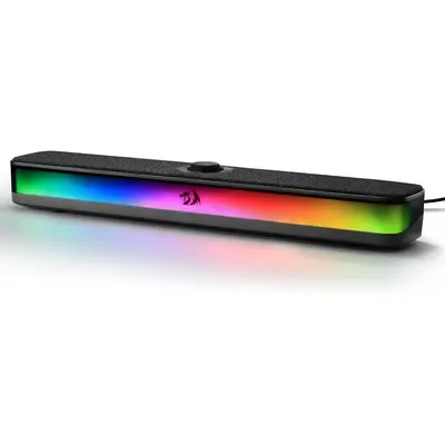 Redragon GS515 RGB 2.0 Channel Stereo Soundbar - Bluetooth 5.3 Wireless Speaker, USB Type C/USB Powered PC Accessories, Desk Gadgets for PC Desktop, Smartphone Audio Gaming Speakers, Black Electronics