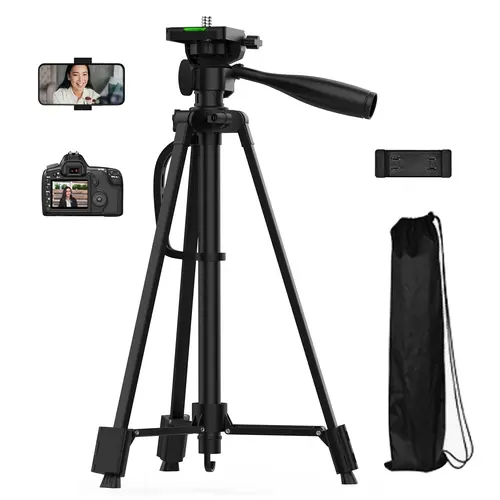 EMEET 55in Adjustable Tripod & Monopod for Content Creators with Phone Holder, Travel Bag, Compatible with Smartphones, Digital Cameras, DSLRs, GoPros, Ideal for Video Recording, Photos, Father's Day Gift Accessory, Smartphone, Contentcreator