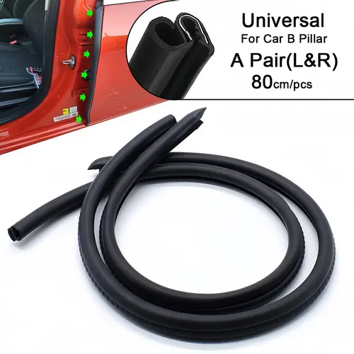 toolupgrade YXCY Car Door Seal Strip - 2PCS B-Pillar Seal Strip, Automotive Rubber Frame with Buckle EPDM Gasket Weather Stripping for Soundproofing, Dustproof Noise Reduction Edge Trim,Universal  Cars, Trucks, SUV, RVs Car Accessories Car Door Protector