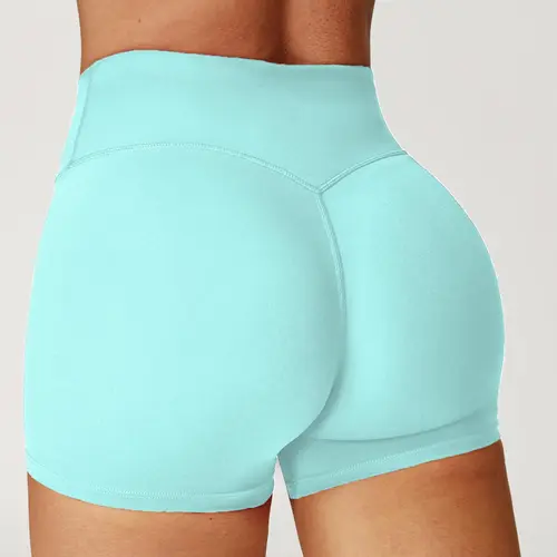 Women's Solid High Waist Gym Shorts, Casual Comfy Breathable Skinny Shorts for Yoga Gym Workout Running, Ladies Sportswear for All Seasons, High Waisted Shorts