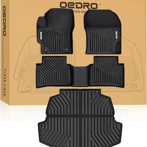 YITAMOTOR Floor Mats & Cargo Mat Fit for Toyota Corolla 2025-2020, TPE All-Weather Custom Fit Corolla Car Mats 1st & 2nd Row with Cargo Liner Full Set Automotive Accessories, Black