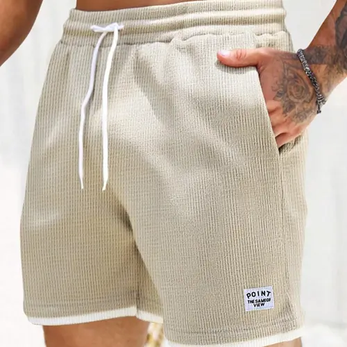 Men's Letter Patch Pocket Shorts, Casual Streetwear Shorts, Regular-Fit Comfy Breathable Summer Shorts, Everyday Shorts, Men's Bottoms for Daily Wear