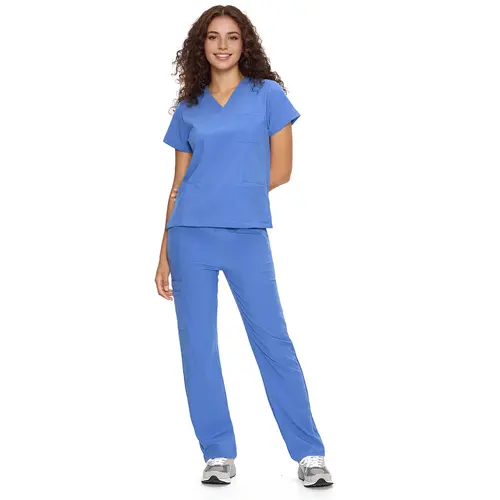 COZYSCRUBS Women's  DawnDusk Medical Workwear Set - V-Neck Shirt, Straight Leg Pants, 9 Pockets, Easy Care, Cozyfit Women's Clothes,summeroutfits,vacationoutfits,bathingsuitwomenset,beachoutfits