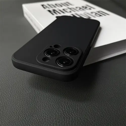 Fine hole imitation liquid soft phone case, classic straight edge, spray treatment, velvet inside, non-slip and anti-fall ultra-thin protective cover,Soft Case for iPhone 17pro 16 Pro Max 15plus 14plus 13promax 12 11 Pro 16E