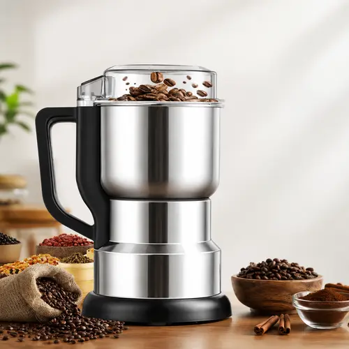 Multifunctional electric grinder 300W high-power coffee grinding tool, multifunctional food-grade fast-grinding electric coffee and grain grinder,Gift Espresso Maker Espresso Machine