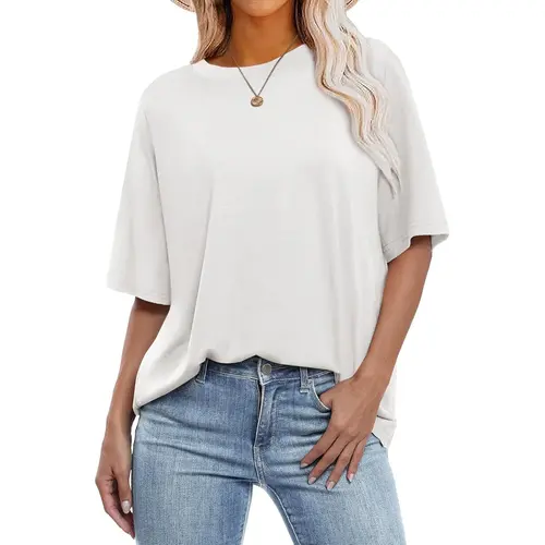 ANRABESS Womens  Summer Oversized T Shirts Short Sleeve Crewneck Tops 2026 Casual   Minimalist Loose Basic Tee Shirts Baggy Fit