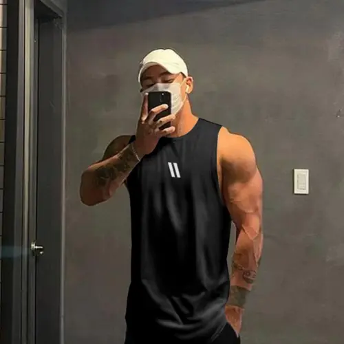 Men's Solid Color Mesh Tank Top, Regular Fit Casual Quick Drying Breathable Sleeveless Top for Summer, Men's Clothes for Gym Workout Running, Sleeveless Workout Vest, Activewear Vest, Sleeveless Sports Tops