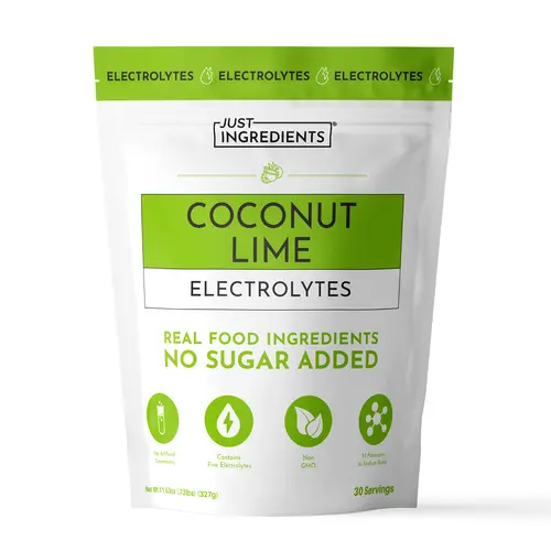 Just Ingredients Coconut Lime Electrolytes – 30‑Serving Hydration Drink Mix with Coconut Water, Sea Salt, and Trace Minerals – Supports Hydration, Recovery, and Electrolyte Balance*