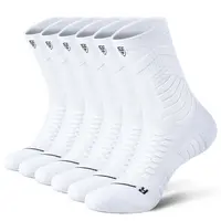 Men's 5-Pack Cotton-Poly Activewear Calf-High Grip Socks - Unisex Fit, Arch Support, Moisture-Wicking, Anti-Slip Cushioning, Sturdy Blend, Anti-Fatigue, Assorted Colored, For Running, Cycling