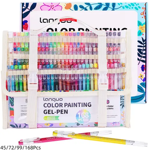 Color Painting Gel Pen Set, 45, 72, or 99 Colors Gel Pen Set with Storage Box, Large-Capacity Ink Pens for Diary, Cards, DIY Crafts, Student Painting Supplies, Art Supplies