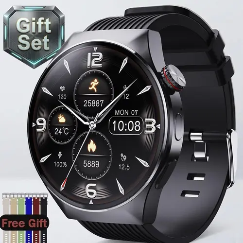 Unisex Smart Watch, 1.45" HD Digital Smart Watch with 40 Sports Modes, Wireless Smartwatch Pedometer, Bluetooth Phone Call & Music Control for iPhone/Android - Black