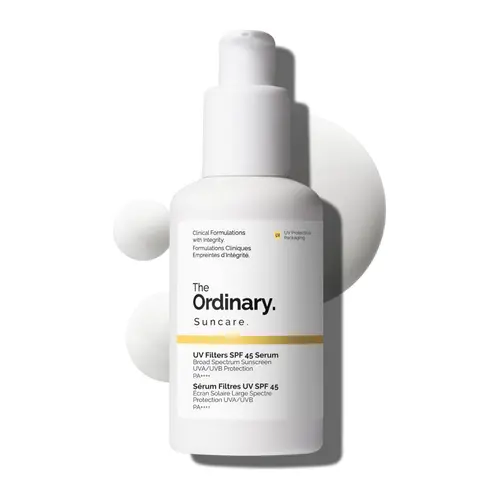 The Ordinary UV Filters SPF 45 Serum Sunscreen for Face, Lightweight Hydrating Broad-Spectrum Sunscreen, UVA/UVB Protection, Non-Comedogenic, No White Cast, 2 Fl Oz