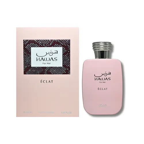 Rasasi Hawas Eclat Women's Perfume for Adults, Long-Lasting Fruity Floral Scent with Rose, Pistachio, Incense, Litchi & Musk Notes, 3.38 fl oz Single Item