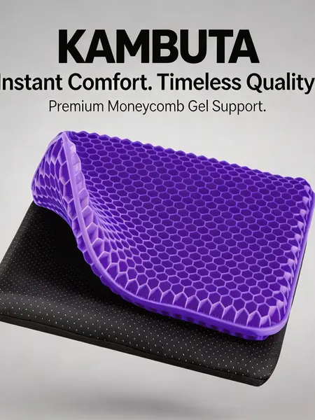 Gel Seat Cushion for Chair, Thick Honeycomb Cooling Seat Cushion, Firm Support Pressure Relief Pad for Office Chair, Car Seat, Wheelchair & Desk Chair, Breathable Non-Slip Washable Cover Weight Distribution Premium Quality