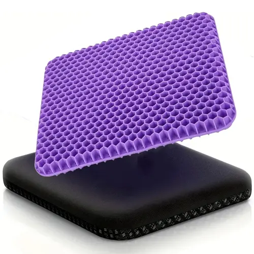 Ergonomic Durable Honeycomb Gel Sofa Seat Cushion for Adults - Removable Cover Gel Material Pad with Supportive Ergo Thick Firm Support, Flexible Structure, Even Weight Distribution, Honeycomb Grid Cooling Airflow for Couch, Office Chair