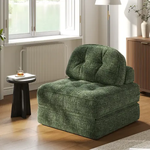 Summervibes Dowinx Foldable Velvet Sofa Bed,Modern Single Design for Living Room, Apartments,Bedroom - Comfy Lounge & Gaming Couch for Kids/Adults
