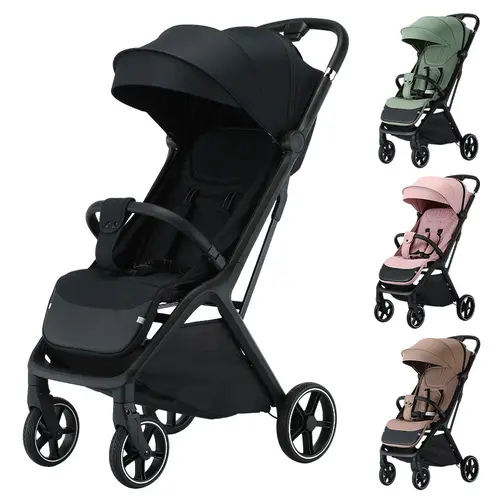 Foldable Baby Stroller Lightweight Aluminum Alloy & Nylon Seat with Adjustable Backrest & Wide Sunshade for Travel Unisex 0-3 Years,   Folding Newborn Stroller, Traveling Stroller