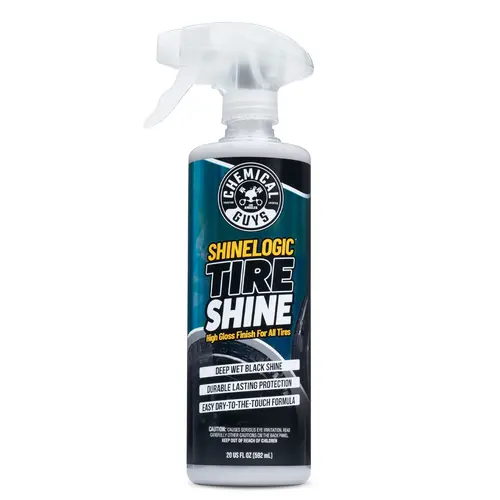Chemical Guys ShineLogic Tire Shine Spray - Car Detailing Product with ShineLogic Technology, Deep Wet Black Gloss, Durable Protection, No-Sling Formula, Easy Application, Fast Gloss Boost, for All Tires, Showroom Look, Durable Tire Coat