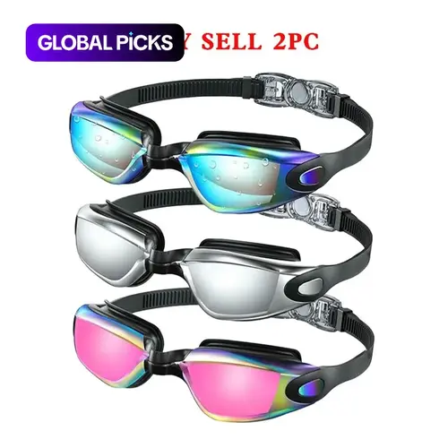 2-Pack Anti-Fog Waterproof Swimming Goggles Set, Swim Glasses, Swimming Accessories for Adults & Teens #GLOBAL PICKS