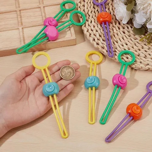 6 Pack Bag Clips Strap Sealer Organizer Zipper Pulls Food Sealing Clip with Handle Grip Hanging Hook for Snack Bread Bags Wire Cable Cord Tie Wrap Rope Kitchen Home Storage Tool