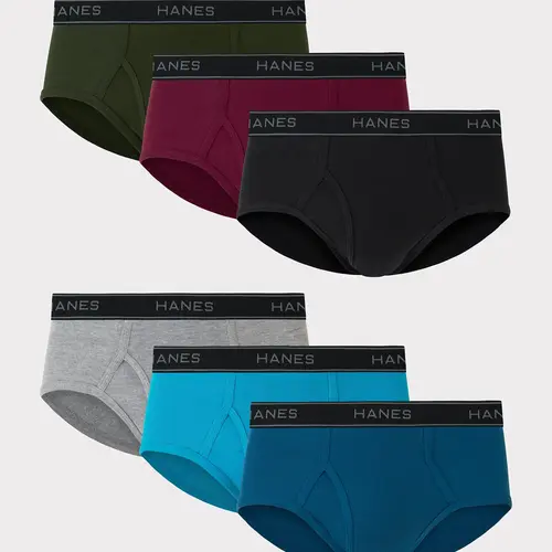 Hanes Comfort Flex Men's Brief Underwear Mid-rise 6-pack Multi Pack Comfortable Fit Soft Stretch Fabric Breathable 782wb6