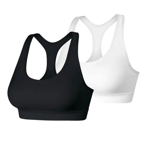 Hanes Sport Women's Racerback Sports Bra With Compression 2-pack Multi Pack Comfortable Fit Everyday Support Breathable O91782