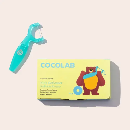 COCOLAB Kids Reflosser, Reusable Flosser for Kids, Eco-Conscious, Infinitely Refillable Design, Builds Healthy Habits