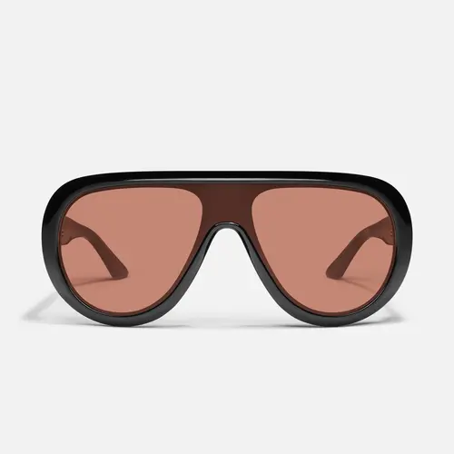 QUAY - SET LIST Tinted Lens Glasses Aviator Sunglasses Aviator Shield Shape Standard Arms Exposed Inner Core Detail