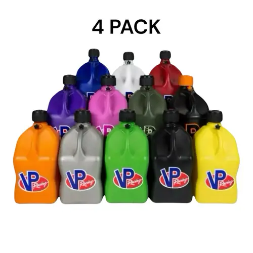 **4 PACK** VP Racing 5.5 Gallon Plastic Utility Jug – Heavy-Duty Motorsport Storage Container | Durable, Leak-Proof & Ergonomic Design Quick-Flow Spout Grip Handle