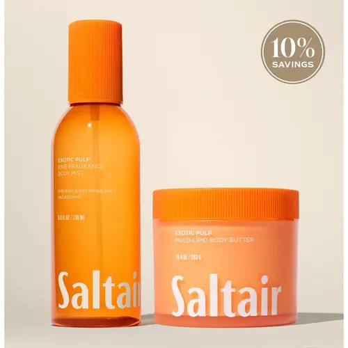 Saltair Exotic Pulp Body Duo - Multi-Lipid Body Butter (10 fl oz / 283 G), Body Mist (8.0 fl oz/ 236 mL) - Orange, Guava & Passion Fruit