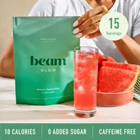 Beam Glow Superblend Beauty Supplement Drink - 15 Single-Serve Packets for Women's Hormone Balance, Skin, Hair, Nail Support (Vegan, Caffeine-Free, Edible Healthcare Product)